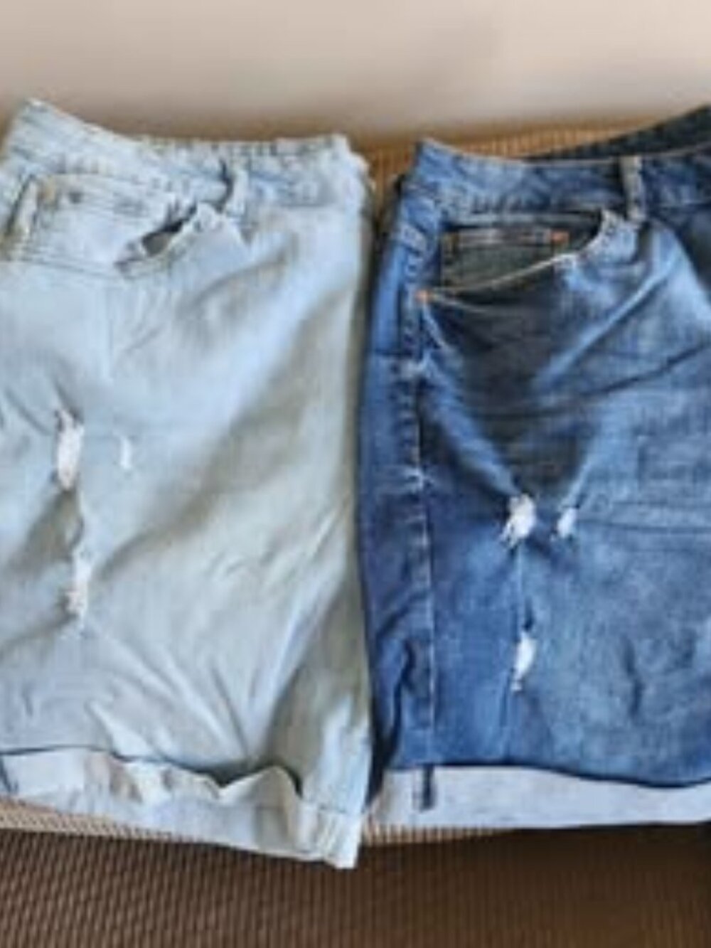 ellos Plus Size Stretch Denim Mid-Rise Boyfriend Shorts Size 18 2 Pairs!